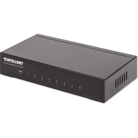 Gigabit-Switch mit 8 x 10/100/1000 Mbit/s, RJ45-Anschluss, Desktop-Gehäuse, Metallgehäuse (1/5)