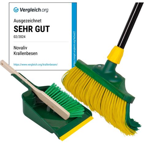 Novaliv Kehrgarnituren Besenkopf mit Stiel und Handfeger mit Kehrschaufel (1/5)