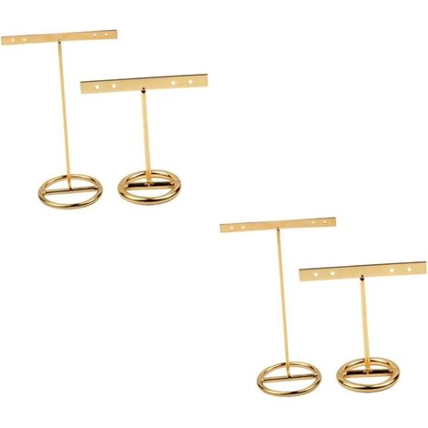 Bardusch 4pièces Support De Bijoux T-shape Pour Boucles Oreilles Organisateur De Présentoir Pour Accessoires De Mode Petite Et Doré (1/5)