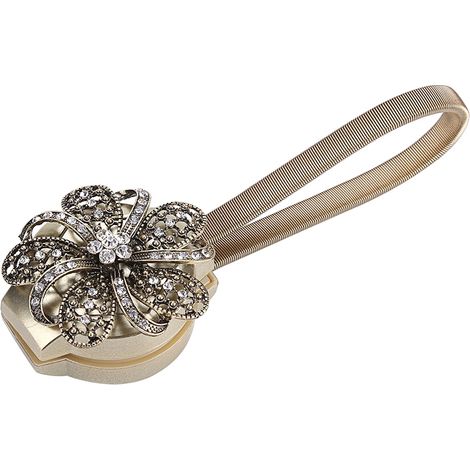 Pince à rideau magnétique rétractable en forme de fleur, porte-ceinture, accessoires pour la maison, bronze (1/4)