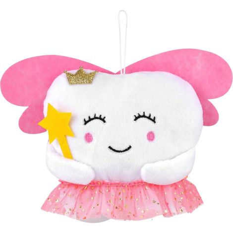 Niedliches Zahnfee-Kissen mit Tasche, bestickte Zahnfee-Puppe, kleiner Zahnbeutel/Tasche, Geschenk zum ersten verlorenen Zahn für Mädchen und Jungen (1/5)