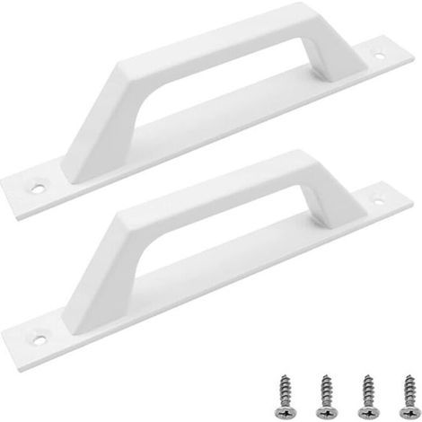 Poignée de Porte Coulissante en Alliage d'Aluminium Blanc pour Balcon Salle de Bain Jardin Meubles Verre ou Bois (1/4)
