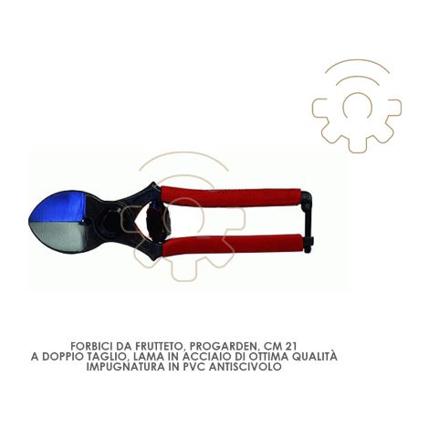 Ciseaux de verger double coupe Progarden 21 cm lame en acier manche PVC