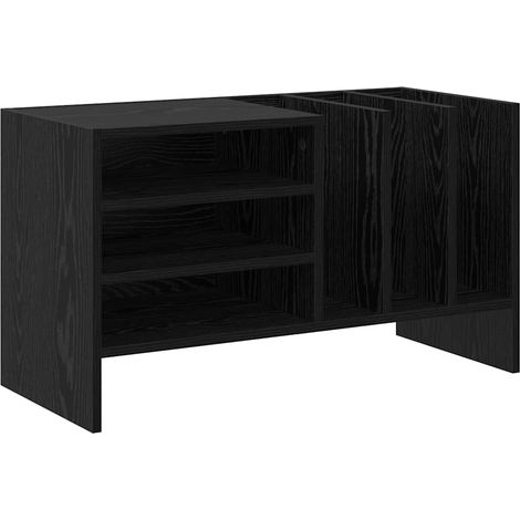 Maison Exclusive - Mobile porta vinili Rovere Nero 78.5 x 35 x 45 cm