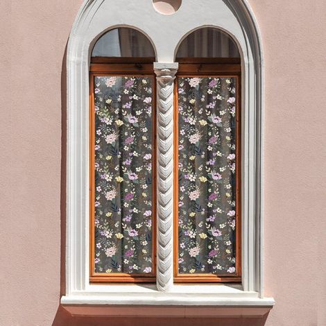 Sticker fenêtre statique - Sticker fenêtre - Décoration murale - 45100cm - Fleur plant - PVC - B (1/5)