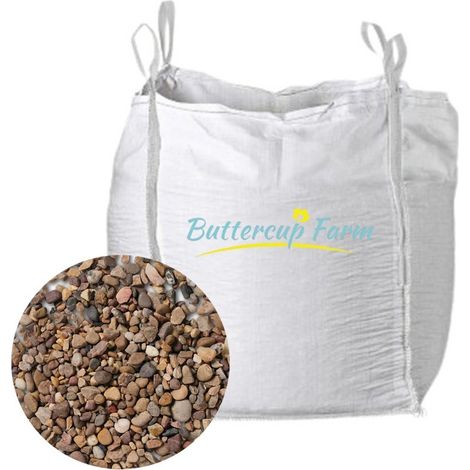 20mm Pea Gravel - Natural Stone - Premium Aggregate Bulk Bag - 850 kilos