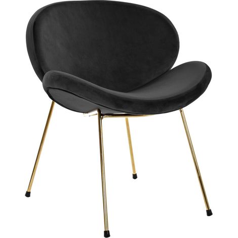 Silla Poliester Metal 62X58X73 Terciopelo Negro (1/5)