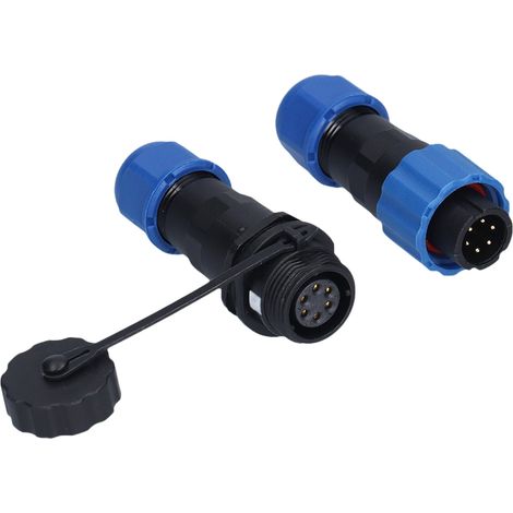Connecteur avion 6 broches (250V 5A), prise femelle à visser, étanche et anticorrosion, raccord électrique robuste 1 à 7 broches, fiche aviation pour câble, résistance à l'oxydation. (1/5)