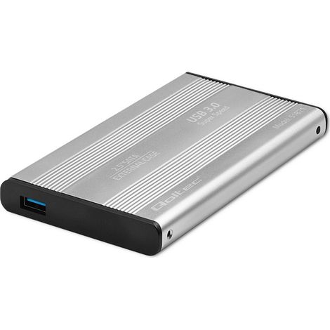 Case in alluminio Qoltec HDD SSD 2,5" SATA3 USB 3.0 Argento (1/5)