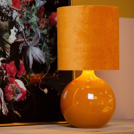 Lucide ESTERAD - Tischlampe - Ø 24 cm - 1xE14 - Ockergelb (1/5)