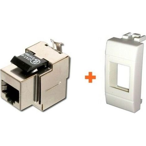 Intellinet presa rete  RJ45 cat.6 stp compatibile Bticino Living Light bianca
