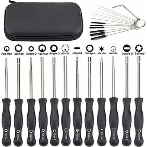 Kit de 12 Tournevis pour Régler les Carburateurs - Compatible avec les Petits Moteurs Echo et STIHL, Inclus Brosse et Kit d'Outils de Nettoyage. (1/4)