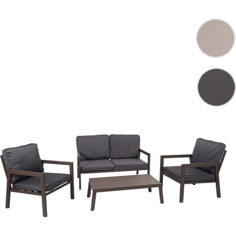 Garniture HWC-L64 - salon de jardin Garniture de jardin Lounge-Set Canapé - métal - rembourrage gris (1/5)