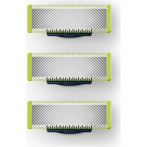 Applicable à OneBlade - Lames de rechange, pour rasoir/tondeuse électrique OneBlade, acier inoxydable robuste, taille, stylisation et rasage, lot de 3 (1/4)