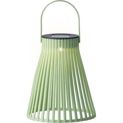 Lumineo Solar LED Lampe Grün pastell Ø 14,5 cm Höhe 18,5 cm - Kunststoff