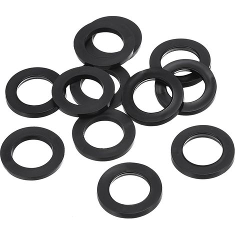 Rondelle Plate Caoutchouc, 12 Paquet 15mm ID 23mm OD Étanchéité Entretoise Joint Anneau pour Robinet Tuyau Eau Tuyau Fixation Boulon, Noir (1/5)