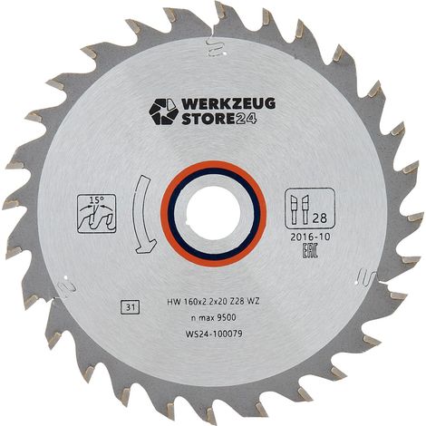 WS24 HM Kreissägeblatt Holz 160 x 2,2 x 20 WZ 28 - WS24-100079
