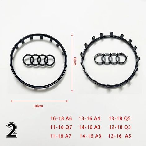 (Style 6) - Logo de volant automobile, bande adhésive brillante, logo de voiture électroplaqué, autocollant compatible avec Audi A3 A4 B8 8P B9 8V A5 A6 C7 A7 Q3 Q5 Q7 (1/5)