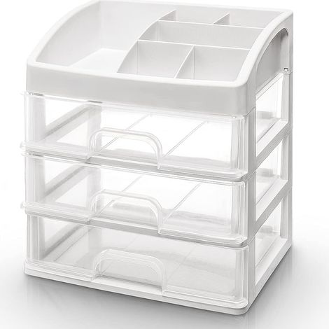 Make-up-Organizer aus transparentem Kunststoff, 3-stöckige Aufbewahrung für Make-up-Pinsel mit Reißverschluss, 4-stöckige Aufbewahrung (vier Ebenen)