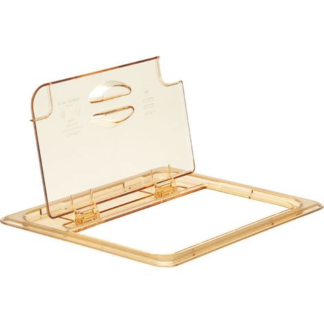 Couvercle à encoche GN 1/2 - Haute température - 26.5 x 32.5 cm - Ambre - Lot de 6 - Cambro