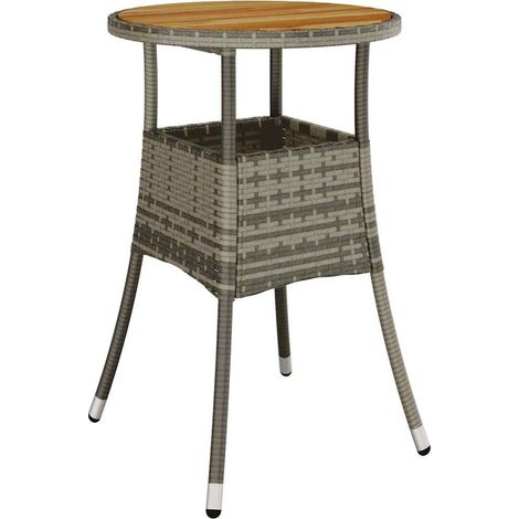 Maison Exclusive - Tavolo da Giardino Ø60x75cm Massello Acacia e Polyrattan Grigio (1/5)