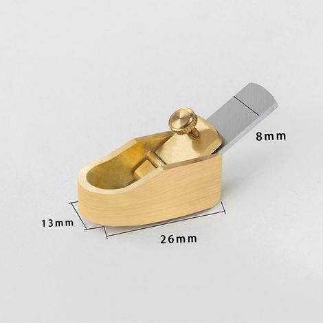 Outil miniature en laiton pour le montage de chevalets de violon, rabot à main, adapté au travail du bois et à la lutherie, permet de biseauter les bords, diamètre 8 mm. (1/5)