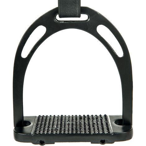 Staffe per equitazione in alluminio antiruggine ultra leggere modello Light: Taglia Unica , nero (1/2)