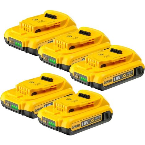 5x Dewalt DCB183 XR 18v Lithium Ion Battery Pack Li-Ion 2.0Ah Genuine DEWDCB183