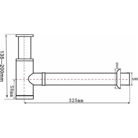 Siphon rond en laiton en forme de P, 3,8 cm de diamètre, décoratif, réglable, pour lavabos et siphons muraux, noir mat (1/2)