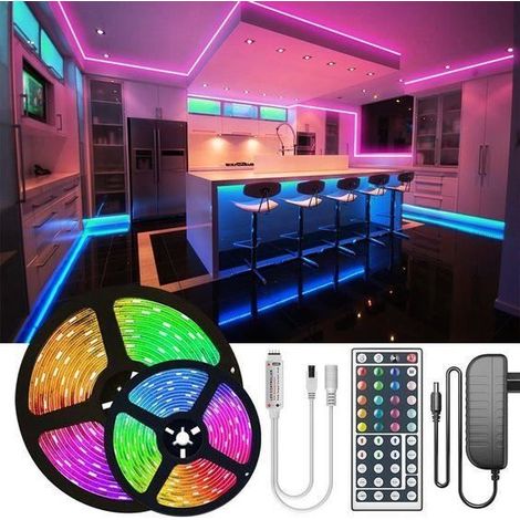 Ruban LED 10m 5050RGB Multicolore avec Télécommande pour Décoration Maison Chambre (1/4)