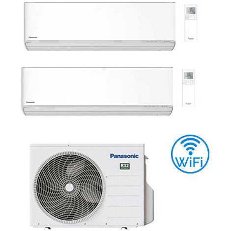 Climatizzatore Condizionatore Panasonic Serie Etherea Bianco Opaco Wifi R32 Dual Split Inverter 9000 + 9000 BTU con U.E. CU-2Z35TBE Classe A+++/A++