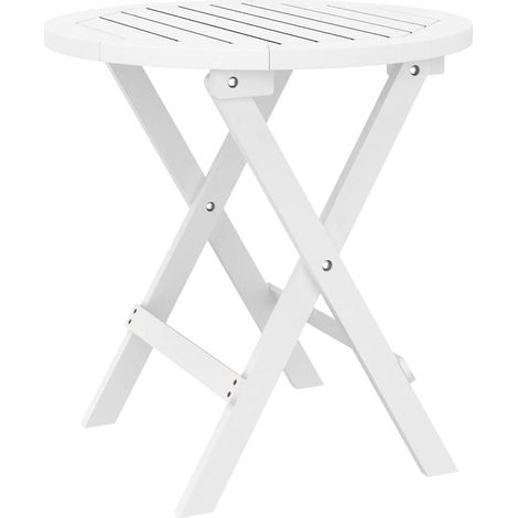 Maison Exclusive - Gartentisch Klappbar Weiß Ø 46 cm Massivholz A (1/5)