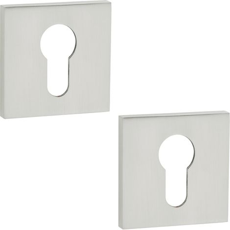 Quadratische Rosetten-Einsatzplatten für Innentürgriffe, Sambia, Satin (1/2)
