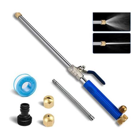 Buse à Eau Haute Pression Lance à Eau pour Pistolet avec 2 Buses de Nettoyage Buses de pulvérisation Raccord de Tuyau d'arrosage 46 cm Douche de Jardin Hydro Jet Power-Bleu (1/5)