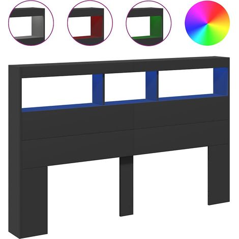 Schwarze LED-Kopfhimmel-Schrank 160x17x102 cm