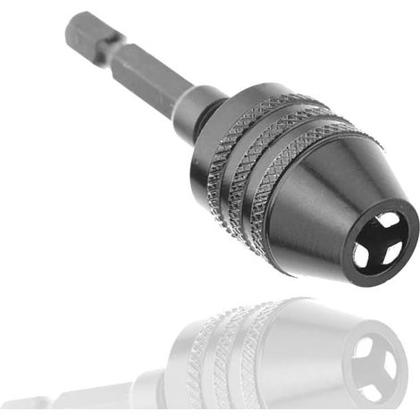 Outil de Conversion de mandrin de perceuse sans clé 0.3-8mm Convertisseur d'adaptateur de tournevis à changement rapide avec tige hexagonale de 1/4 pouce (1/5)