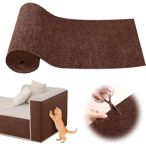 1 Tapis Griffoir Chat,Auto-adhésif,Découpable,Polyester,Protection Canapé Meubles (1/5)