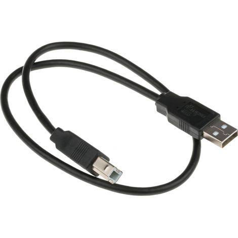 Câble USB RS PRO, USB B vers USB A, Noir, 500mm ( Prix pour 1 ) (1/3)