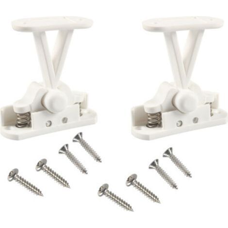 Support de porte en nylon, fixation de serrure de porte à ventouse pour trappe en T pour camping-cars, voiliers, camping-cars, bateaux, yachts, caravanes (2 pièces/blanc) (1/4)