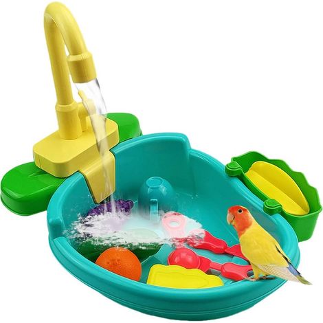 Baño para pájaros, grifo automático, juguetes de baño, accesorio para mascotas, exterior (1/5)