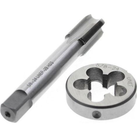 Taraudeur Et Filière - HSS 5/8"-24 UNEF - Filetage Droit - Pour Adaptation Canon D'Arme - Lot De 2 (1/5)