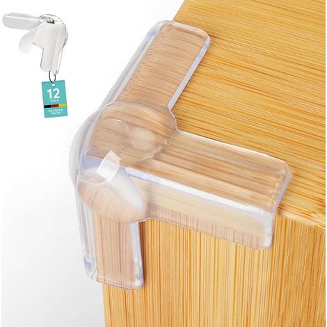 Lot de 12 protections d'angle de sécurité pour bébé, coussins d'air en silicone souple pour tout-petits ou enfants, protections d'angle transparentes pour meubles et tables (1/5)