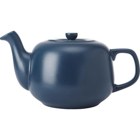 Théière classique traditionnelle avec poignée confortable et bec verseur anti-goutte, sert 4 tasses, pour sachets de thé, facile à nettoyer, passe au lave-vaisselle, 1,2 l, bleu marine (1/5)