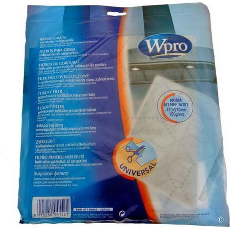 Ersatzteil - Filtre anti graisse avec indic -  - WHIRLPOOL, ARISTON HOTPOINT, INDESIT, BAUKNECHT, IGNIS, ZANUSSI, SIEMENS, SCHOLTES, NEUTRAL, UNBRANDED, NEFF, BOSCH, IKEA