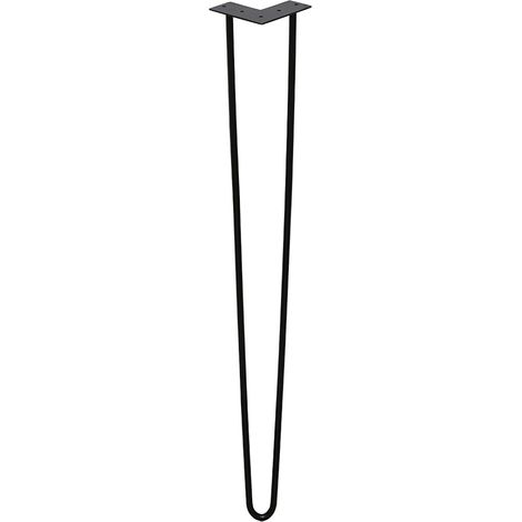 Randaco 4x Hairpin Legs Tischbeine Tischgestell Metalltischbeine Haarnadelbeine Moebelfuesse Tischkufen Haarnadelbeine schwarz 2 Stangen, fürSchreibtisch,Esstisch 61cm (1/3)