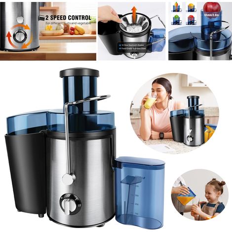 Day Plus – Extracteur de jus 1000W – Goulotte large 65mm – Double vitesse pour fruits et légumes – Extraction rapide et efficace