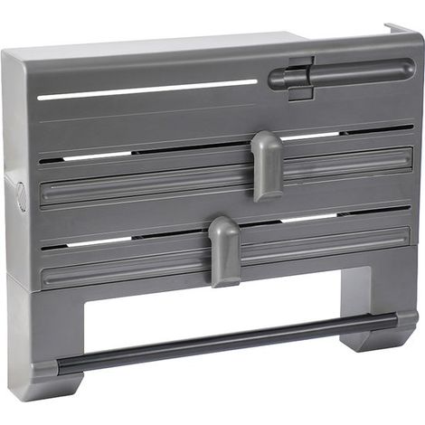 Porte-film alimentaire mural multifonctionnel et distributeur de film plastique avec coupe-bordures pour film étirable et aluminium (1/5)