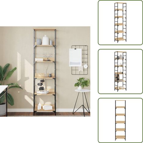 Design industriale - vidaXL Libreria Rovere Sonoma 50x33x188,5 cm Legno ingegnerizzato - Mobili per casa