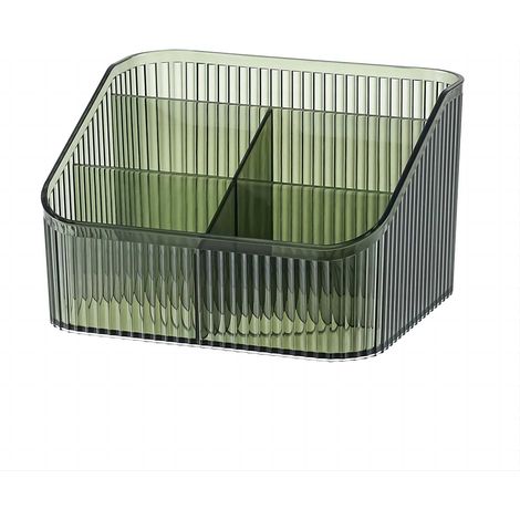Rangement Maquillage,Organisateur de Maquillage avec 5 Compartiments,Rangement Pinceaux Maquillage en Acrylique,Rangement Coiffeuse (Vert L) (1/5)