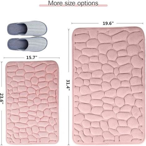 Badematte aus Memory-Schaum, rutschfeste Badematte, hochwertige, saugfähige Badematte, maschinenwaschbar (rosa) (1/5)
